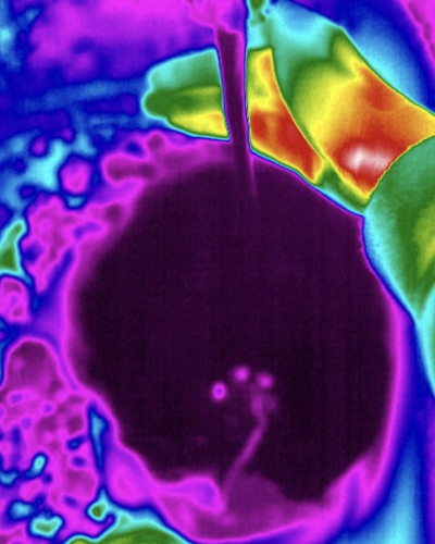 Effects of running water on thermal imaging